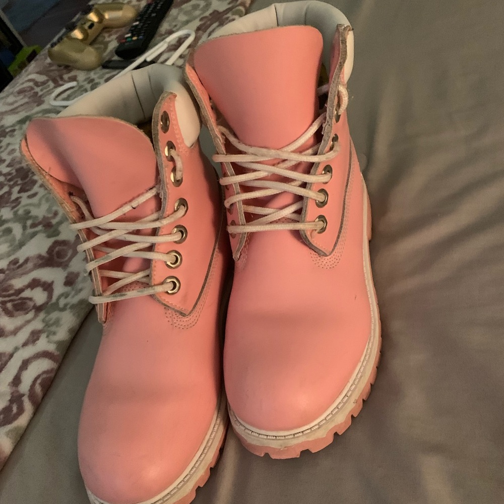 Pink Timberland boots